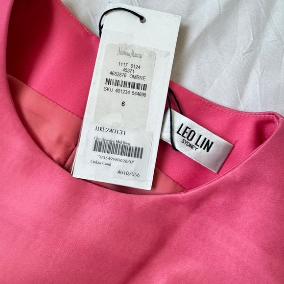 Leo Lin Dress Cleo Ombré Pink Coral Sleeveless A-Line Cocktail Midi Dress Size 6 - Picture 16 of 17